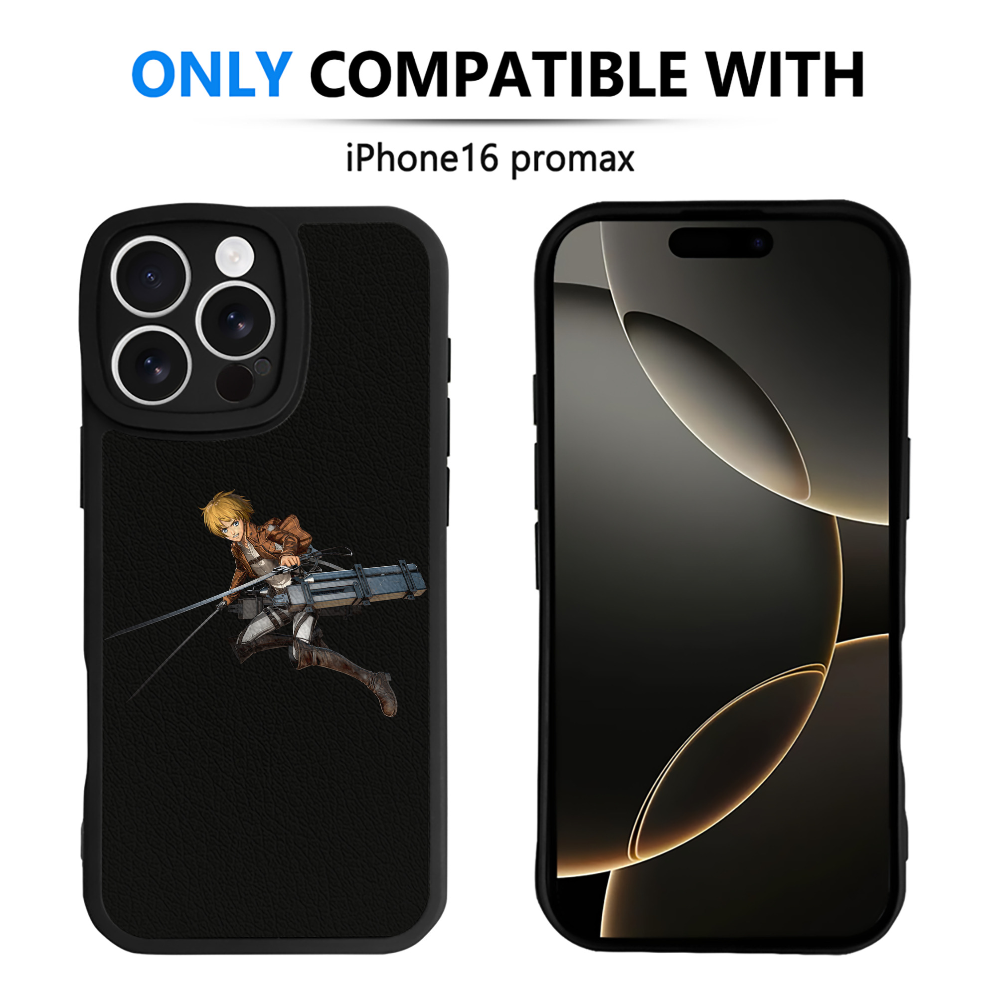 （画像用） 進撃の巨人 アルミン·アルレルト Attack on Titan Armin Arlert 【iPhone 16シリーズ対応】シリコンスマホケース（レザー調） 材質：シリコン
